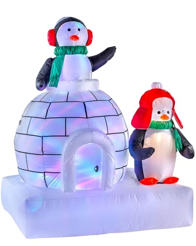 WeRChristmas Famille de Pingouins de Noël gonflables et Iglo
