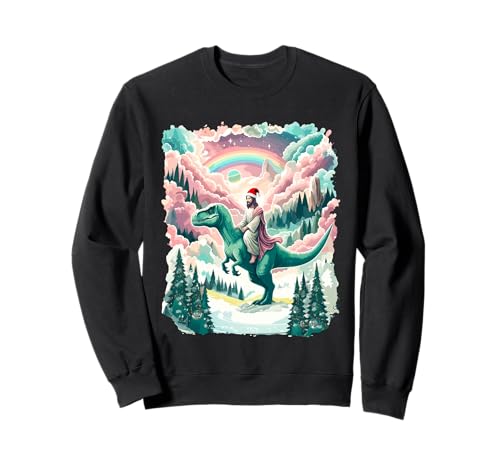 Sweat Noël Jésus Dinosaure T-Rex