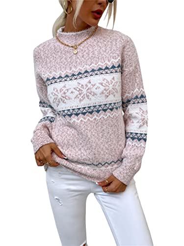 KANDEMY Pull De Noël Femme Motif Jacquard Flocons Tricot Cha