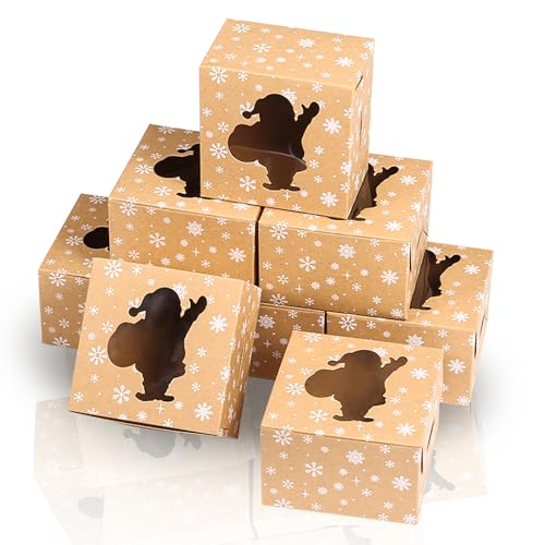 LEMESO Boîte Cadeau Noël en Papier, Lot de 20 Boîtes à Biscu