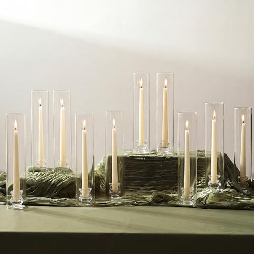 NUPTIO Bougeoirs en Verre Lot de 10 Bougeoirs Transparents d