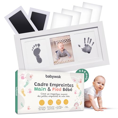 Kit Empreinte Bébé Main & Pied, Cadre Photo, Cadeau Naissanc