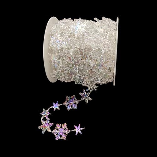 Guirlande de perles en forme de flocon de neige de 10 m - Gu