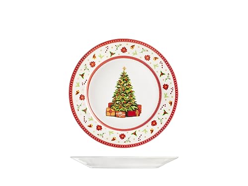 H&h set 12 piatti frutta natalizi classy xmas cm 20
