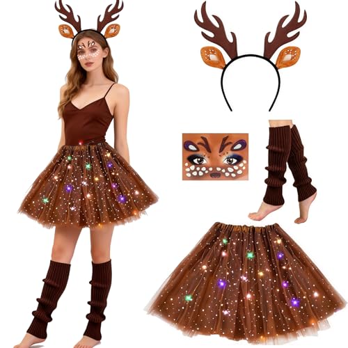 ITJMRJP Costume de Chevreuil Déguisement Renne Femme Costume