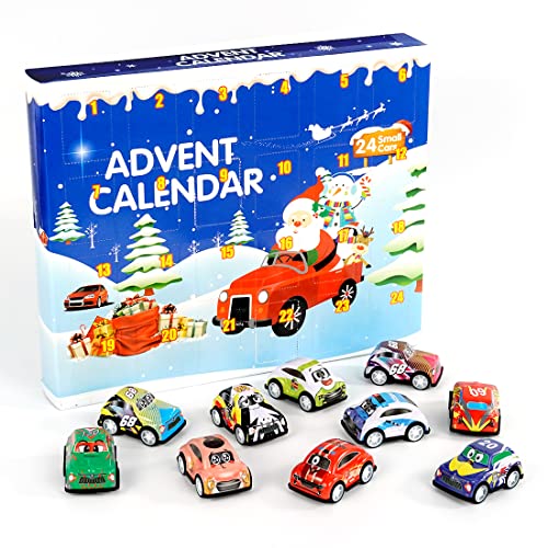Calendrier de lAvent Voiture, 24 PCS Pull Back Cars, Mini Vo