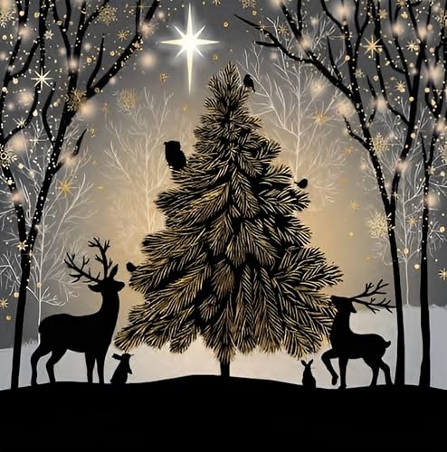 Noel Tatt Lot de 10 cartes de Noël caritatives - Nuit étoilé