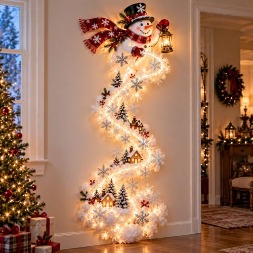 Déco Murale Lumineuse de Noël, Éclairage LED pour Mur et Int