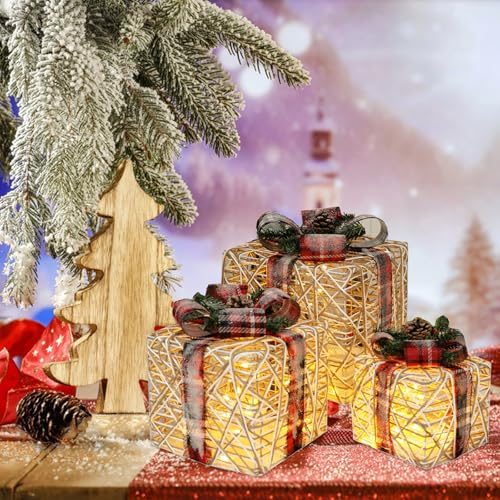 BFYDOAA Coffrets Cadeaux de Noël Ensemble de 3 Boîtes Cadeau