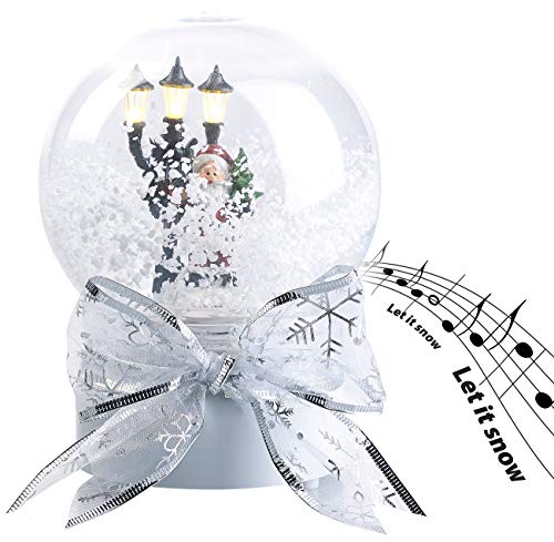 Boule à neige lumineuse tactile avec Père Noël chantant [Inf