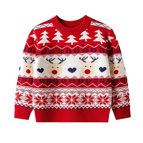 HELLORSOON Pull-Over de Noël Garçon Fille Pull en Tricot Dou