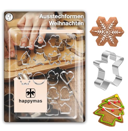 Happymas - Lot de 20 Emporte-pièces de Noël