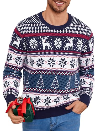 Pull Noël Homme Bleu Chaud