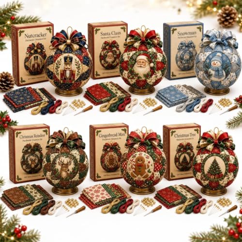 Kit de bricolage pour décorations de Noël patchwork classiques, sans coutu