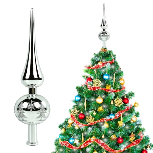 Pointe Sapin de Noël Mate,Cimier de Sapin de Noël en Verre,C