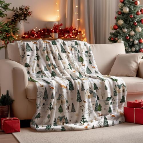 DONGKER Plaid de Noël,100 X 130 Cm Couverture en Flanelle No