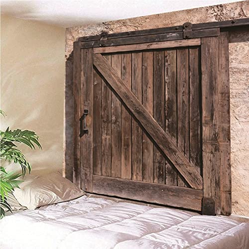 Aotiwe Tapisserie Vintage, Deco Murale Noel Porte en Bois Po