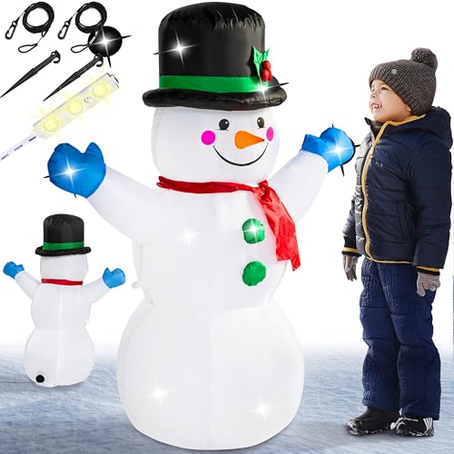 MONZANA® Bonhomme de neige gonflable 120 cm XL décoration lu
