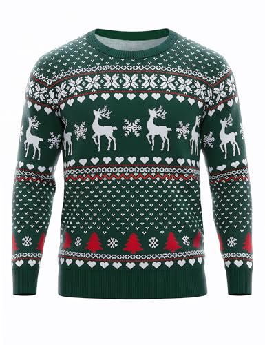 Bresdk Pull Moche de Noel Homme Ugly Christmas Sweater Col R