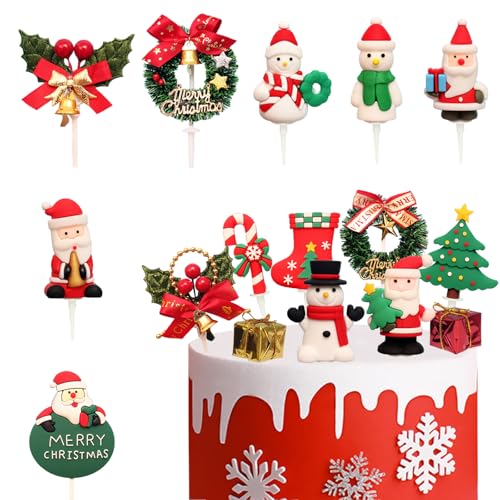 Décorations Gâteau Noël 16 Pièces
