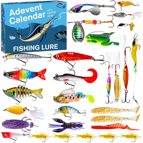 Calendrier de lAvent 2026 Ensemble de leurres de pêche – 24 