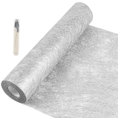 SWAWIS Chemin de Table Non-tissé Argenté 30 Cm × 20 M Noël |