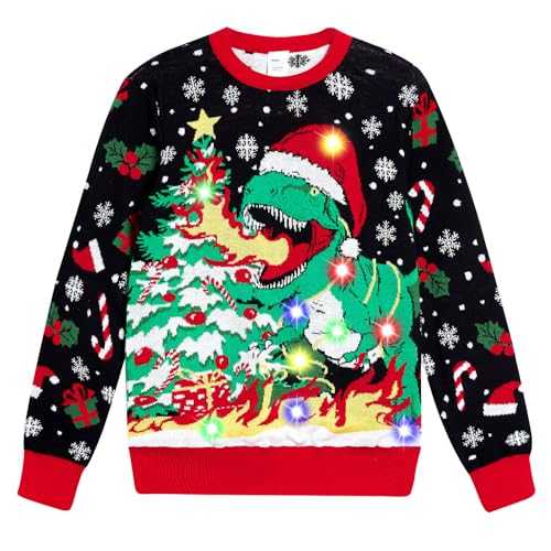 Pull Noël LED Dinosaure Enfant