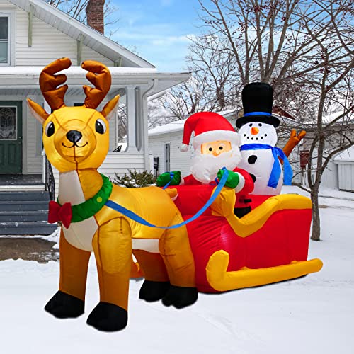 PARAYOYO Père Noël Gonflable de 2 m de Long - Cadeau de Noël