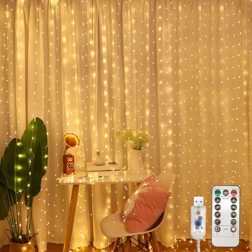 Guirlande LED Rideau 3,6x3m Blanc Chaud