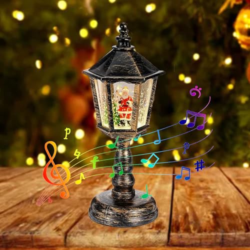Lanterne de Noël boule à neige avec musique, décoration de N