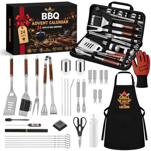 Calendrier de lAvent Homme 2026, 24 Jours Kit Barbecue avec 