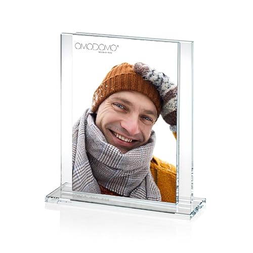OMODOMO - Cadre Photo en Verre 13x18 cm Fait Main en Italie.