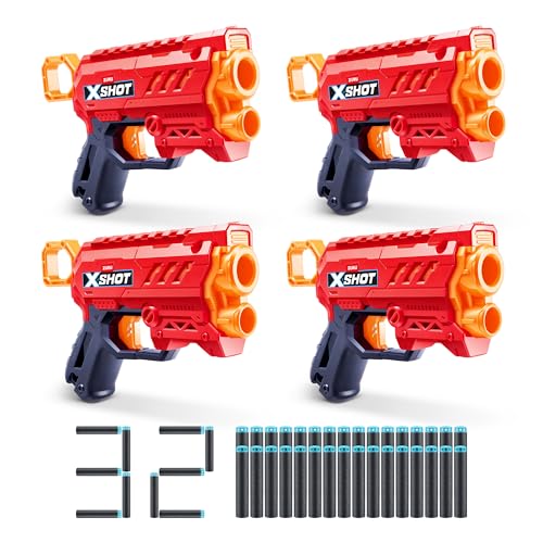 XSHOT Excel Micro 2.0 de ZURU avec 32 fléchettes (4 Blasters