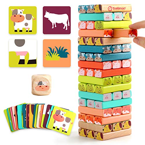 TOP BRIGHT Jouet Tour de Blocs Empilables colorés et Animaux