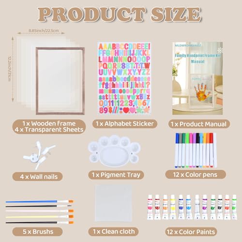 Kit de cadre dempreintes de mains familiales pour 4 personne