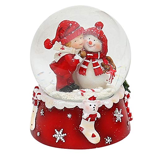 Dekohelden24 - Boule à Neige - Bonhomme de Neige avec Enfant
