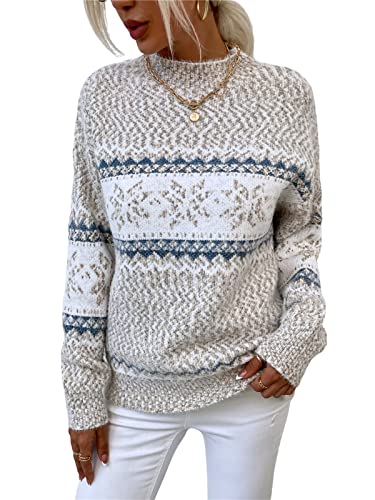 KANDEMY Pull De Noël Femme Motif Jacquard Flocons Tricot Cha