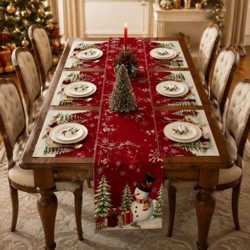 Lot 7 pièces Ensemble décoration Table de Noël, Motifs Bonho