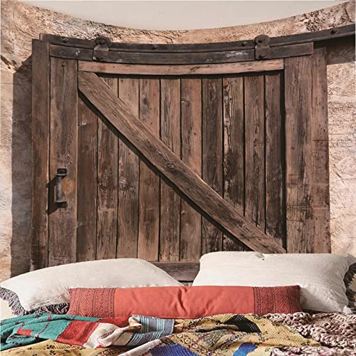 Aotiwe Tapisserie Vintage, Deco Murale Noel Porte en Bois Po
