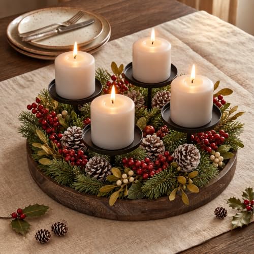 Couronne Avent Bois Moderne 30cm