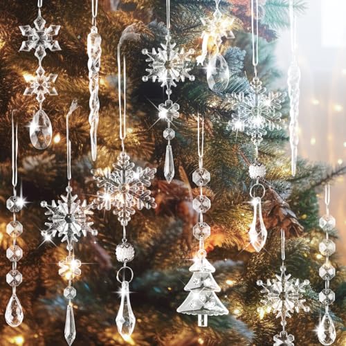 26 Décorations Cristal Sapin Noël