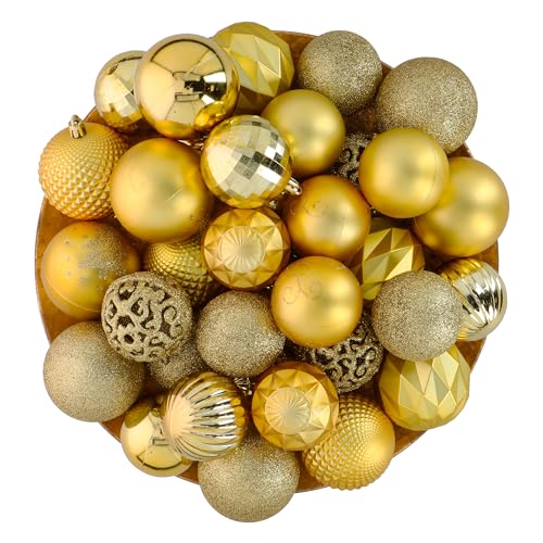 60 Boules Noël Dorées Incassables