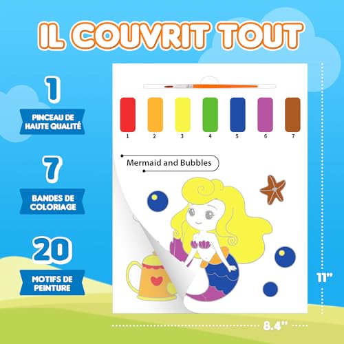 YPLUS Livres et papier daquarelle pour enfants, cadeau dart 