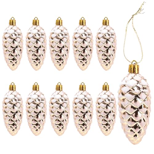 DAHI Lot de 10 Grandes Pomme de Pin Déco Noel - Scintillant 
