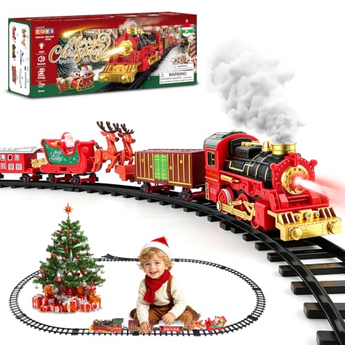 deAO Circuit De Train Thème de Noël pour Enfants avec Lumièr