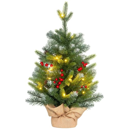 HOMCOM Sapin de Noël Artificiel 60 cm Mini Arbre de Noël de 