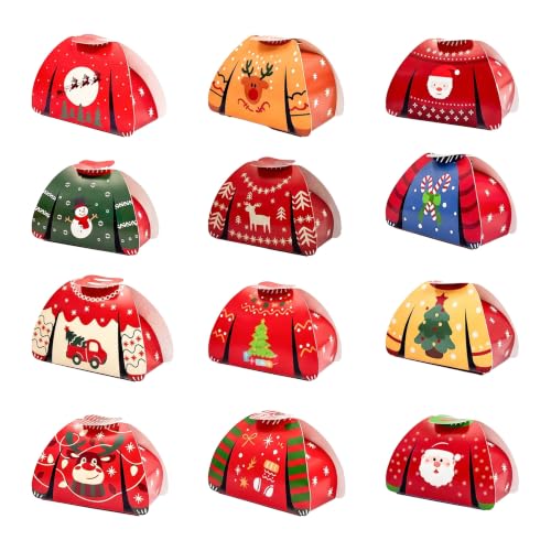 24 Pièces Boîte Cadeau Noël, Petite Boîte Cadeau Vide pour B