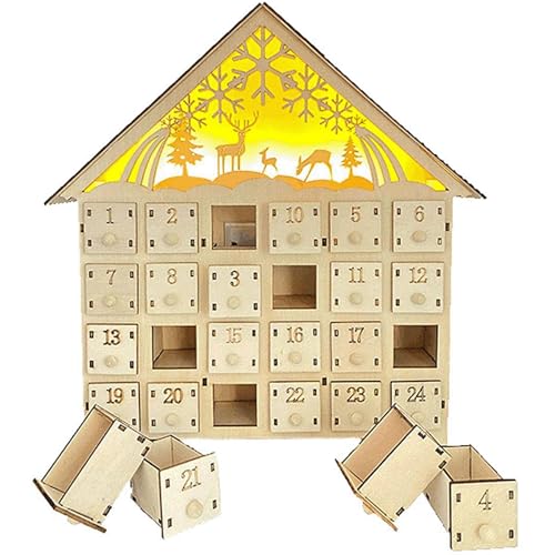 Calendrier de lAvent en bois avec 24 tiroirs conduit le cale