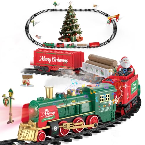 Kit de train de Noël avec fumée, lumière et son, kit de trai