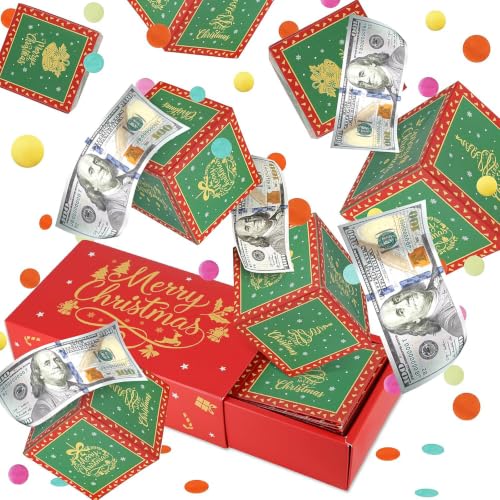 Boîte cadeau de Noël avec motif explosion - Rouge - Décorati